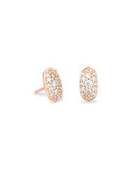 Grayson Rose Gold Stud Earrings in White CZ