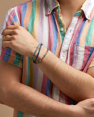 Grey Oxidized Sterling Silver Corded Bracelet in Multi Mix