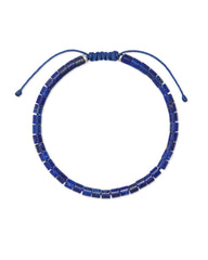 Grey Oxidized Sterling Silver Bracelet in Blue Lapis