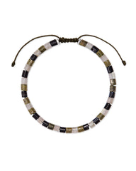 Grey Oxidized Sterling Silver Bracelet in Olive Mix