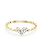 Heart 14k Yellow Gold Band Ring in White Diamond