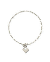 Heart Padlock Chain Bracelet in Sterling Silver