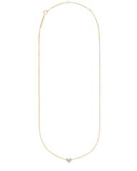 Heart 14k Yellow Gold Pendant Necklace in White Diamonds