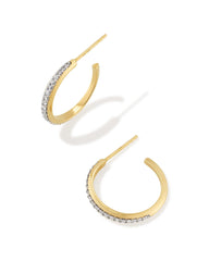0.24 ct Ines 14k Yellow Gold Pave Small Hoop Earrings in White Diamond