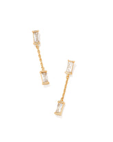 Juliette Gold Drop Earrings in White CZ