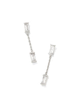 Juliette Silver Drop Earrings in White CZ