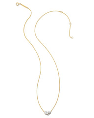 0.51 ct Lab Grown White Diamond Toi et Moi Small Pendant Necklace in 14k Yellow Gold