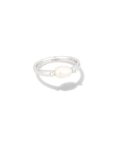 Leighton Silver Pearl Band Ring in Freshwater Cultured Pearl