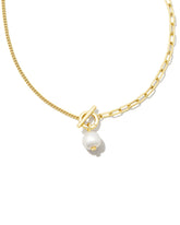 Leighton Convertible Gold Pearl Chain Necklace in Freshwater Cultured Pearl