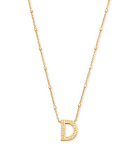 Letter D Pendant Necklace in Gold
