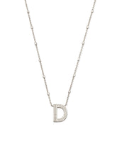 Letter D Pendant Necklace in Silver