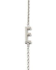 Letter E Inline Initial Necklace in Sterling Silver