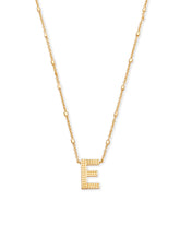 Letter E Pendant Necklace in Gold