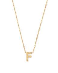 Letter F Pendant Necklace in Gold