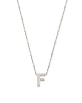 Letter F Pendant Necklace in Silver