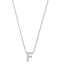 Letter F Pendant Necklace in Silver