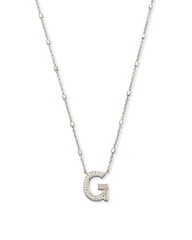 Letter G Pendant Necklace in Silver