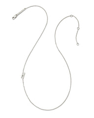 Letter H Inline Initial Necklace in Sterling Silver