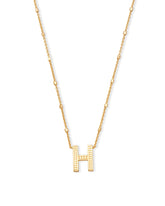 Letter H Pendant Necklace in Gold