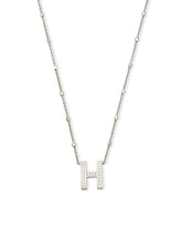 Letter H Pendant Necklace in Silver