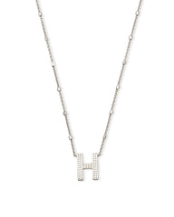 Letter H Pendant Necklace in Silver
