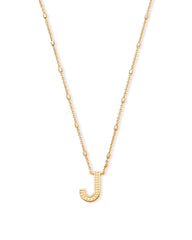 Letter J Pendant Necklace in Gold