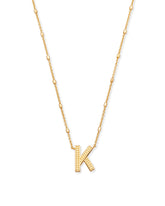 Letter K Pendant Necklace in Gold