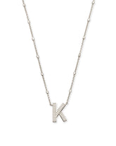 Letter K Pendant Necklace in Silver
