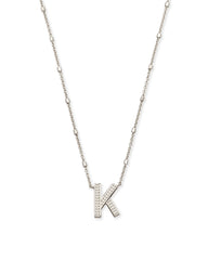 Letter K Pendant Necklace in Silver