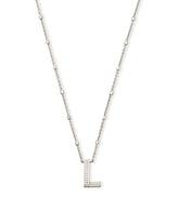 Letter L Pendant Necklace in Silver