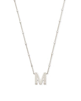 Letter M Pendant Necklace in Silver