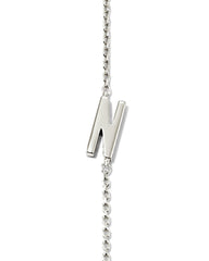 Letter N Inline Initial Necklace in Sterling Silver