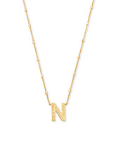 Letter N Pendant Necklace in Gold