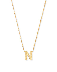 Letter N Pendant Necklace in Gold