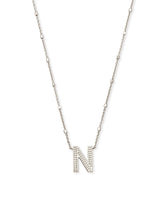Letter N Pendant Necklace in Silver