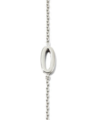Letter O Inline Initial Necklace in Sterling Silver