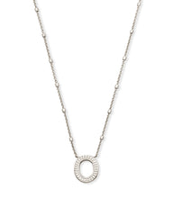Letter O Pendant Necklace in Silver