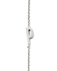 Letter P Inline Initial Necklace in Sterling Silver