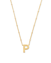 Letter P Pendant Necklace in Gold