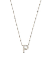 Letter P Pendant Necklace in Silver