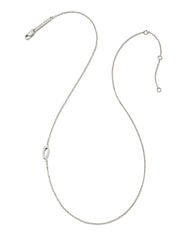Letter Q Inline Initial Necklace in Sterling Silver