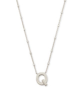 Letter Q Pendant Necklace in Silver