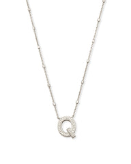 Letter Q Pendant Necklace in Silver