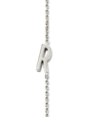 Letter R Inline Initial Necklace in Sterling Silver