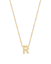Letter R Pendant Necklace in Gold