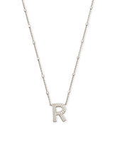 Letter R Pendant Necklace in Silver