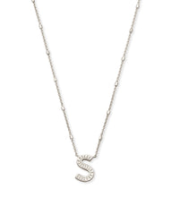 Letter S Pendant Necklace in Silver