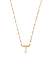 Letter T Pendant Necklace in Gold