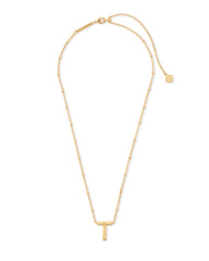 Letter T Pendant Necklace in Gold