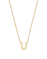 Letter U Pendant Necklace in Gold